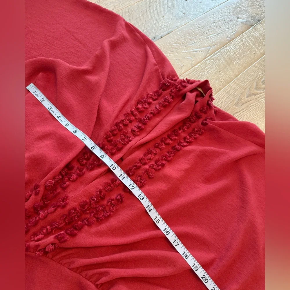 Le Troupe Elegant Cayenne Red Kimono Dress 2 - Picture 5 of 7